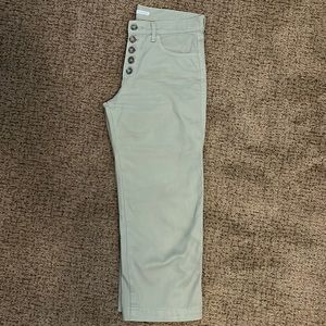 Super cute sage green mid rise flair crop pants